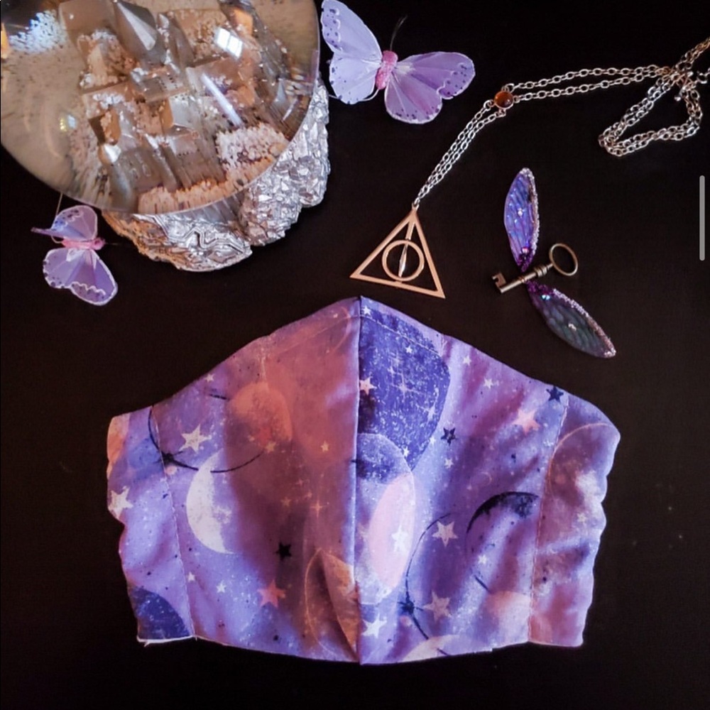 Sparkling purple moon Face mask